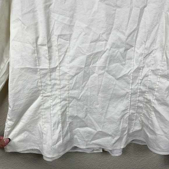 Lafayette 148 Pintuck Seams Ivory Career Button Front Dress Shirt Sz 14 - Picture 4 of 11